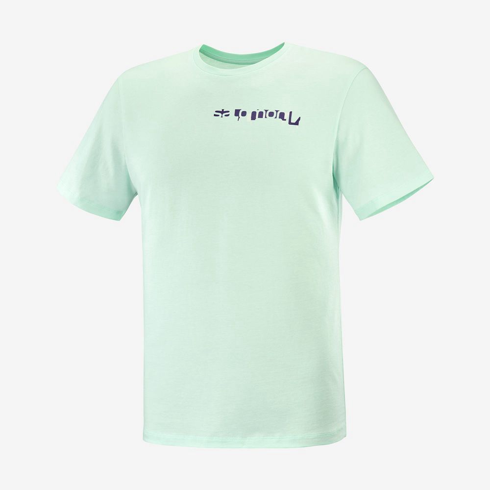 Salomon OUTLIFE GRAPHIC DISRUPTED TYPE SS M Camisetas Hombre - Verde Menta - Colombia (50892-MLYG)